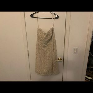 White house black market strapless floral dress